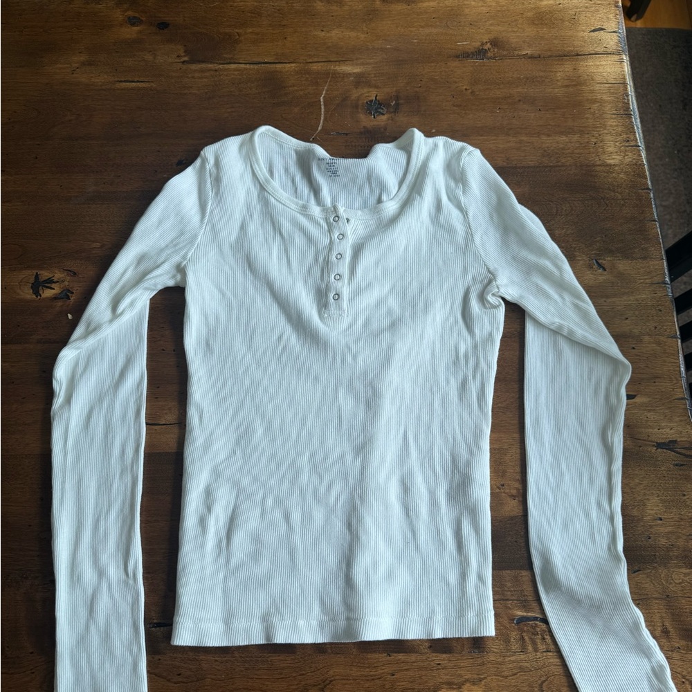 Women's White Long Sleeve Top